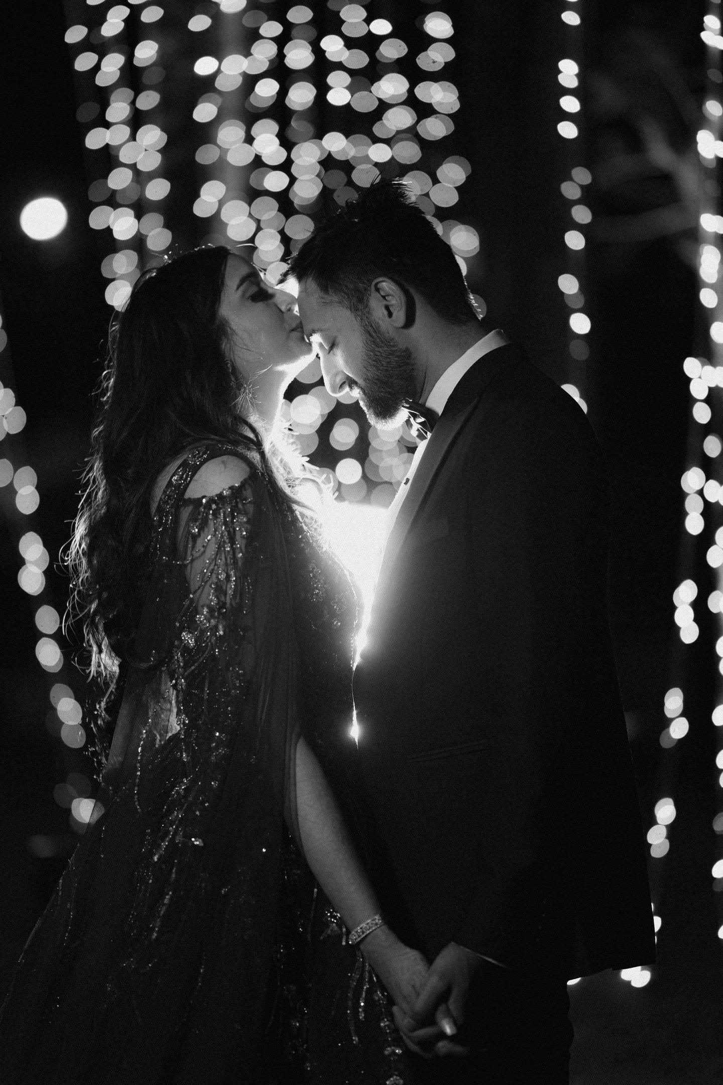 Wedding couple photo in dramatic evening lighting captured by KB Studio Productions