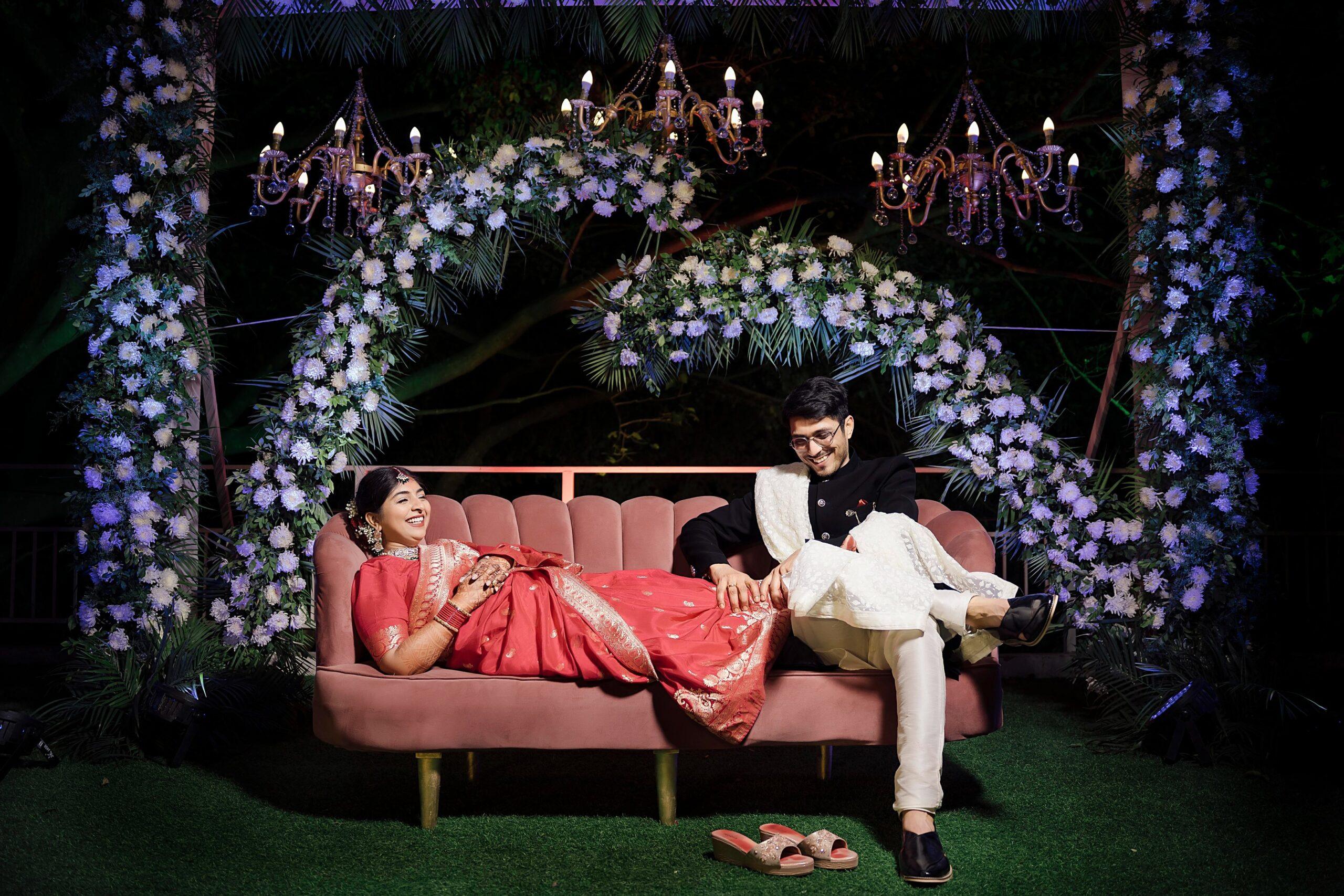 Mumbai wedding couple getting fun in front of camera shoot by kb studio photographer
